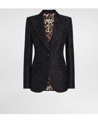 Dolce & Gabbana - Single-Breasted Floral Quilted Jacquard Turlington Jacket - Lyst