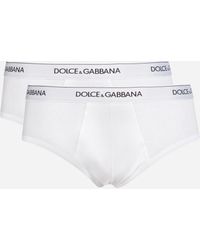 Dolce & Gabbana - Zweierpack Slip Brando Baumwollstretch - Lyst
