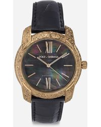 Dolce & Gabbana Uhr Aus Gold Und Perlmutt - Schwarz