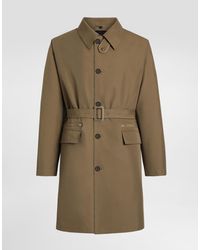 Dolce & Gabbana - Single-Breasted Cotton Trench Coat - Lyst