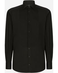 Dolce & Gabbana - Cotton Poplin-Fit Tuxedo Shirt - Lyst