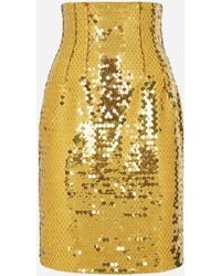 Dolce & Gabbana - High-Waisted Sequined Midi Skirt - Lyst
