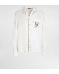 Dolce & Gabbana - Silk Vanity Shirt With Logo Embroidery - Lyst