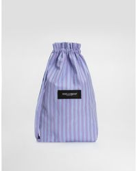 Dolce & Gabbana - Striped Poplin And Leather Crossbody Bag - Lyst