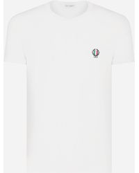 Dolce & Gabbana Camiseta De Jersey De Algodón Bielástico - Blanco
