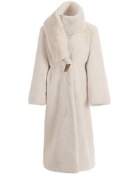 KRIS MARAN - Fur Maxi Coat With Shawl Collar - Lyst