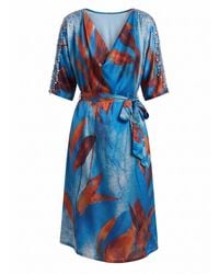 IEVA - Multicolour Cowl Midi Dress With Sequins - Lyst