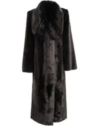 KRIS MARAN - Fur Maxi Coat With Oversized Collar - Lyst