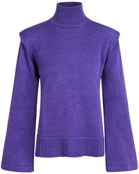 DIVINE HARMONIE - Merino Wool Turtleneck Sweater With Flared Sleeves - Lyst