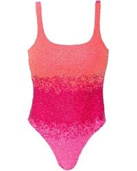 Self-Adore - Ombre Hand-Beaded Embellished One-Piece Swimsuit - Lyst