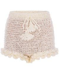 Andreeva - Chrysanthemum Handmade Crochet Shorts - Lyst