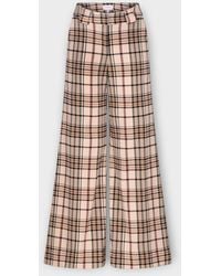 LIZ SKORSIS - Check Maddix Wide Leg Pant - Lyst