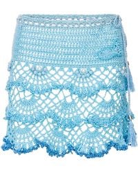 Andreeva - Aqua Marine Handmade Mini Crochet Skirt - Lyst