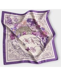 SILK & BEARS - Lilac & Leopard Silk Twill Scarf - Lyst