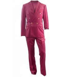 PERRY JONES - Fuchsia Velvet Double-Breasted Suit - Lyst