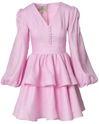 GIORGIA LUCASI - Blush Linen A-Line Dress - Lyst