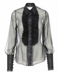 AVENUE No.29 - Ruffle Silk Shirt - Lyst