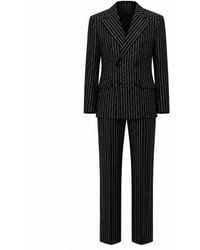 PERRY JONES - Crystal Pinstripe Double-Breasted Suit - Lyst