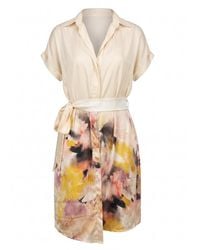 IEVA - Peach Multicolour Sequin Shirt Dress - Lyst