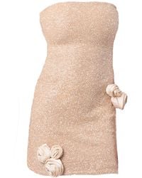 Self-Adore - Champagne Rose Hand-Beaded Embellished Mini Dress - Lyst