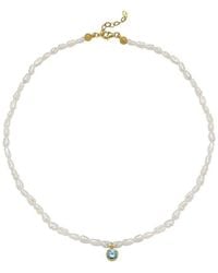 LINYA JEWELLERY - Cosmic Pearl Zodiac Necklace Sky Birthstone - Lyst