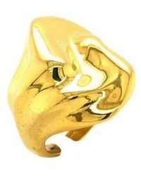 LINYA JEWELLERY - Shiny Hammered Big Ring - Lyst