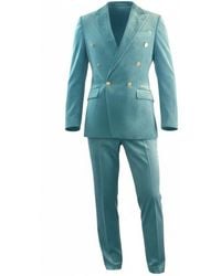PERRY JONES - Velvet Double-Breasted Suit - Lyst