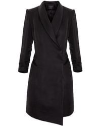AVENUE No.29 - Asymmetric Linen And Rayon Blazer Dress - Lyst