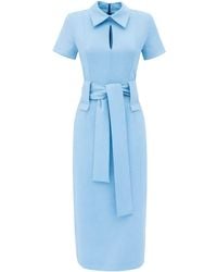 Julia Allert - Short Sleeve Midi Dress With Belt - Lyst