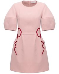 Georgette - Blush Bow Mini Dress - Lyst