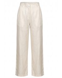 IEVA - Ivory Sky Straight-Leg Trousers - Lyst