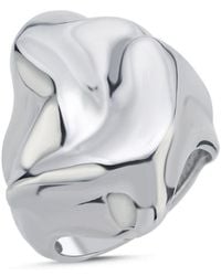 LINYA JEWELLERY - Shiny Hammered Big Ring - Lyst