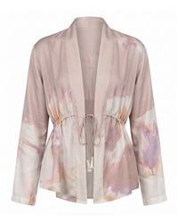 IEVA - Dusty Rose Ruched Tie-Front Top - Lyst