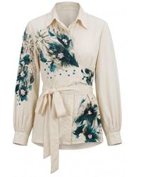IEVA - Ivory Sequin Wrap Top - Lyst