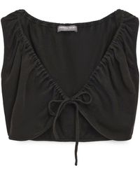 PRIVATE POLICY - Washed Cotton Drawstring Crop Top - Lyst