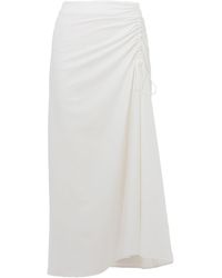 Georgette - Ivory Ruched Wrap Skirt - Lyst