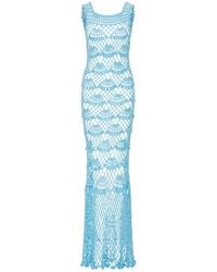 Andreeva - Aqua Shell Handmade Maxi Crochet Dress - Lyst