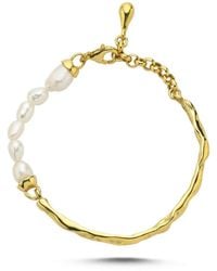 LINYA JEWELLERY - Pearl Cuff Bracelet - Lyst