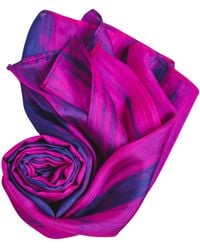 SILK & BEARS - Fuchsia Brushstroke Scarf - Lyst