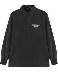 PRIVATE POLICY - Washed Long Sleeve Polo Shirt - Lyst