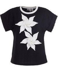 Julia Allert - Short Sleeve Top With Floral Detail - Lyst