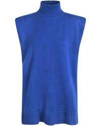 DIVINE HARMONIE - Cobalt Merino Wool Turtleneck Poncho - Lyst