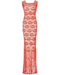 Andreeva - Coral Shell Handmade Maxi Crochet Dress - Lyst