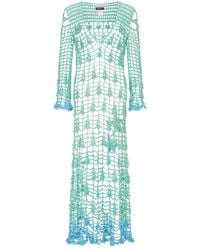 Andreeva - Aqua Marine Handmade Maxi Cover-Up Dress - Lyst