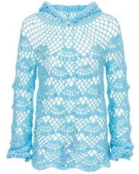 Andreeva - Aqua Marine Handmade Crochet Hoodie - Lyst