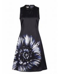 IEVA - Floral Sequin Flare Midi Dress - Lyst