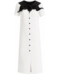 Julia Allert - Straight Midi Shirt Dress With Adjustable Collar - Lyst