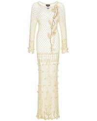 Andreeva - Long Sleeve Butter Vanilla Handmade Crochet Dress - Lyst