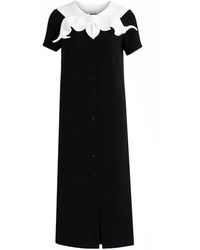 Julia Allert - Straight Midi Shirt Dress With Adjustable Collar - Lyst