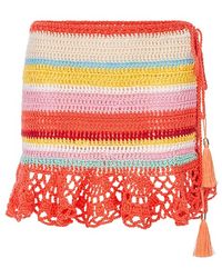 Andreeva - Coral Reef Handmade Crochet Mini Skirt - Lyst
